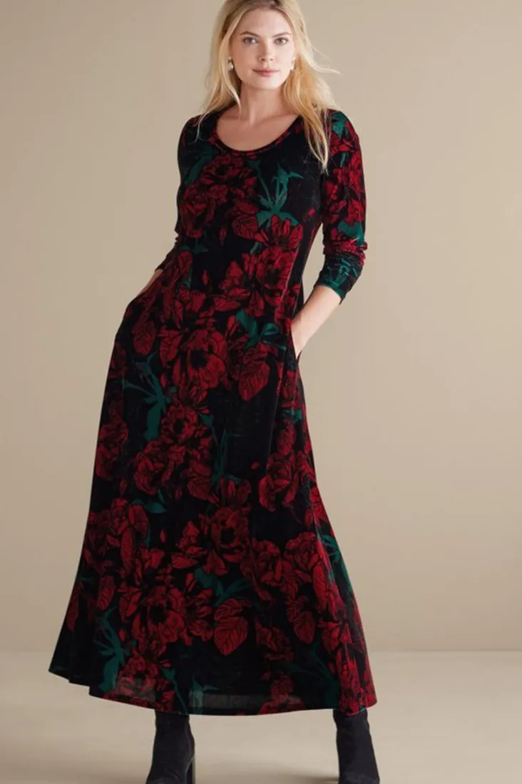 santiago_stretch_velvet_dress_7.webp Store Soft Surroundings Santiago Stretch Velvet Dress