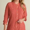 Sale Soft Surroundings Serafine Embroidered Tunic ApricotBrandy