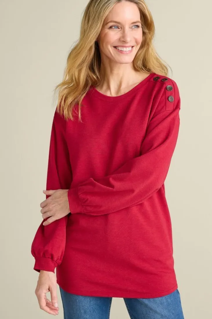 siesta_soft_button_shoulder_tunic_0.webp Sale Soft Surroundings Siesta Soft Button Shoulder Tunic LipstickHeather