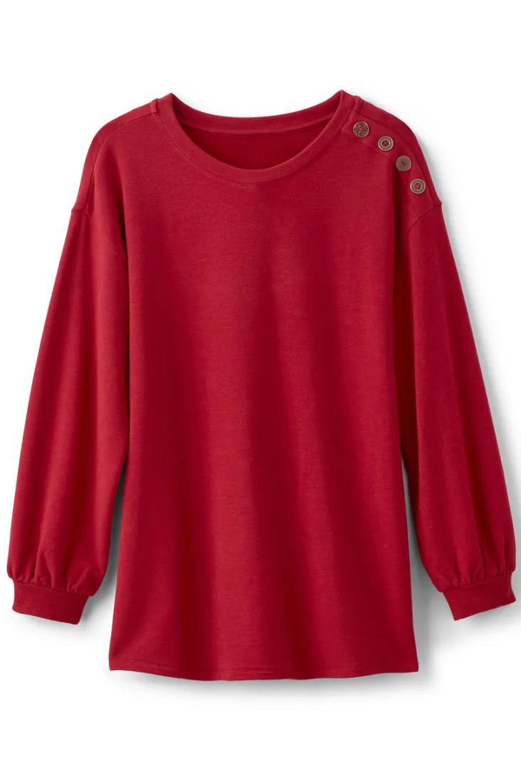 siesta_soft_button_shoulder_tunic_1.webp Sale Soft Surroundings Siesta Soft Button Shoulder Tunic LipstickHeather
