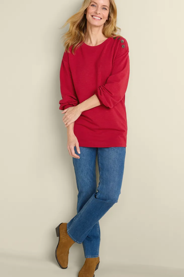 siesta_soft_button_shoulder_tunic_2.webp Sale Soft Surroundings Siesta Soft Button Shoulder Tunic LipstickHeather
