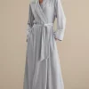 Discount Soft Surroundings Silk Velvet Robe PlatinumGrey