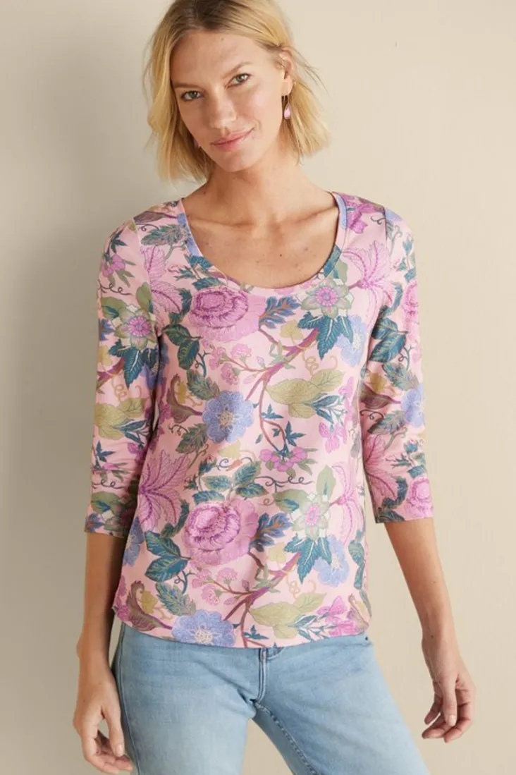 soft_essential_supima__sleeve_tee_12.webp Sale Soft Surroundings Soft Essential Supima 3/4 Sleeve Tee