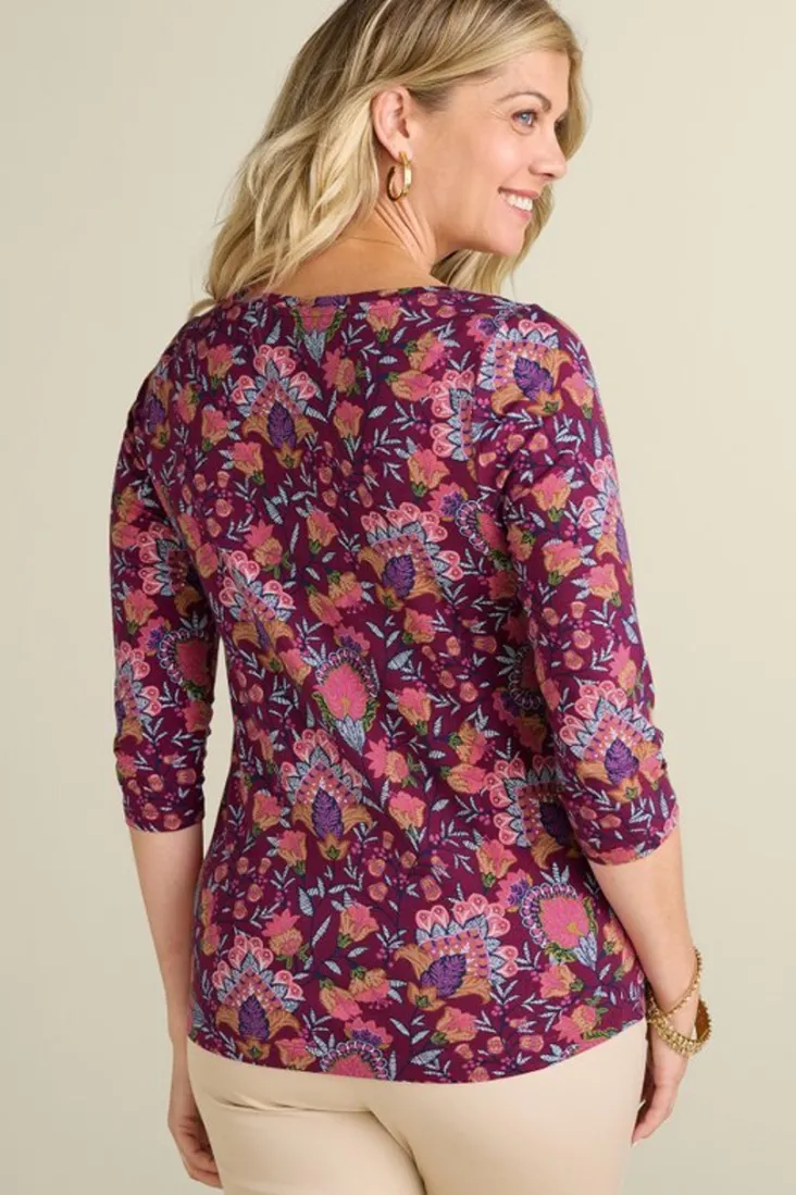 soft_essential_supima__sleeve_tee_14.webp Sale Soft Surroundings Soft Essential Supima 3/4 Sleeve Tee