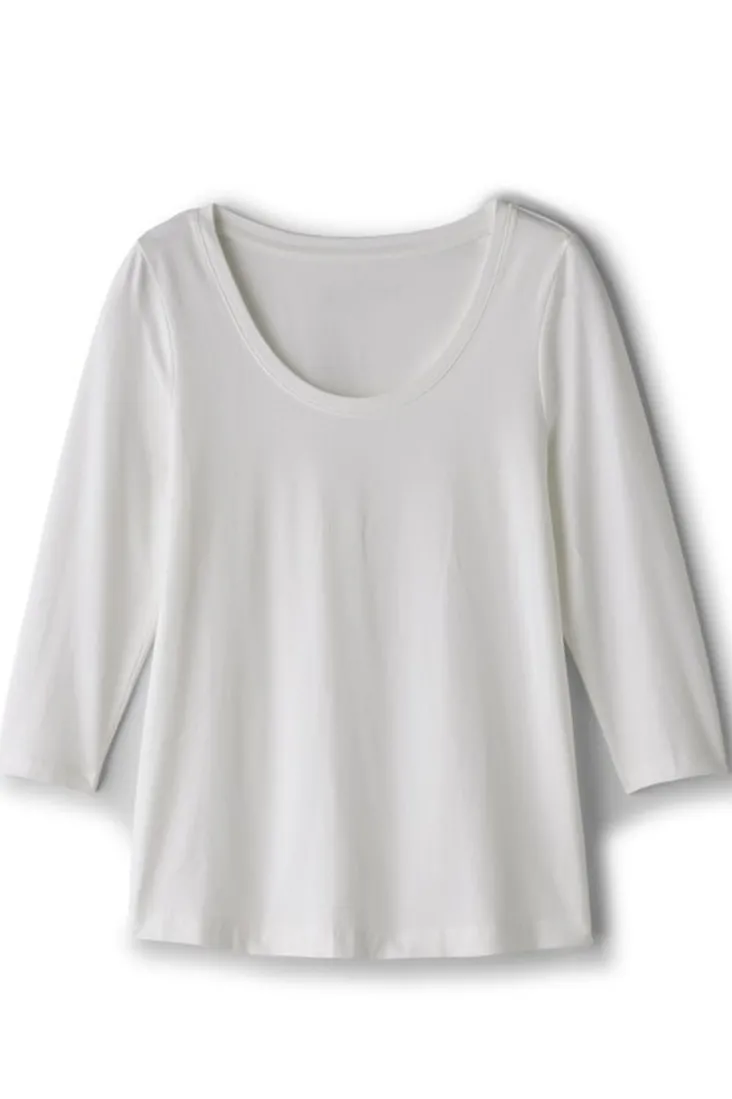 soft_essential_supima__sleeve_tee_8.webp Sale Soft Surroundings Soft Essential Supima 3/4 Sleeve Tee