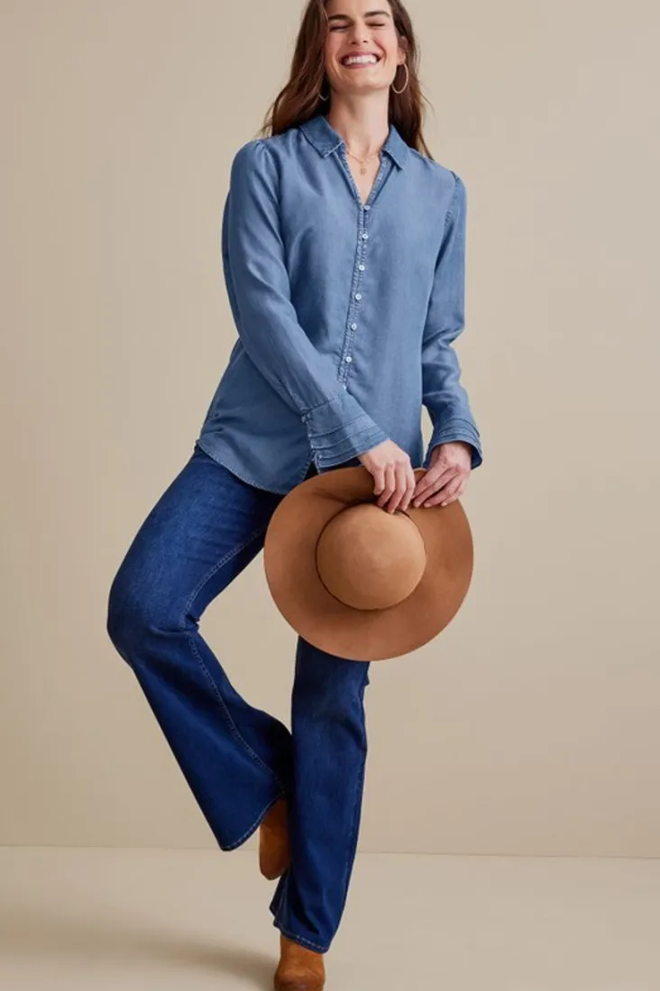 sonnet_tencel_shirt_2.webp Discount Soft Surroundings Sonnet Tencel™ Shirt Chambray
