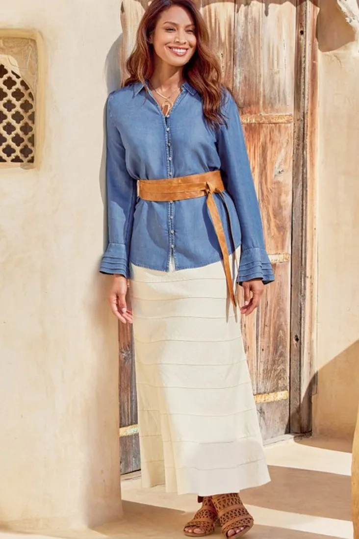 sonnet_tencel_shirt_4.webp Discount Soft Surroundings Sonnet Tencel™ Shirt Chambray