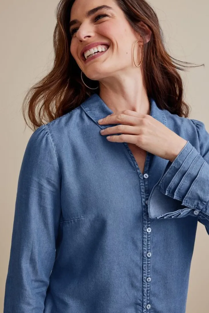 sonnet_tencel_shirt_5.webp Discount Soft Surroundings Sonnet Tencel™ Shirt Chambray