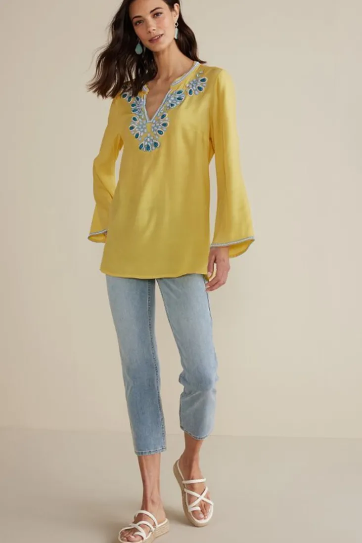 soraya_embellished_tunic_2.webp Shop Soft Surroundings Soraya Embellished Tunic Sunstruck
