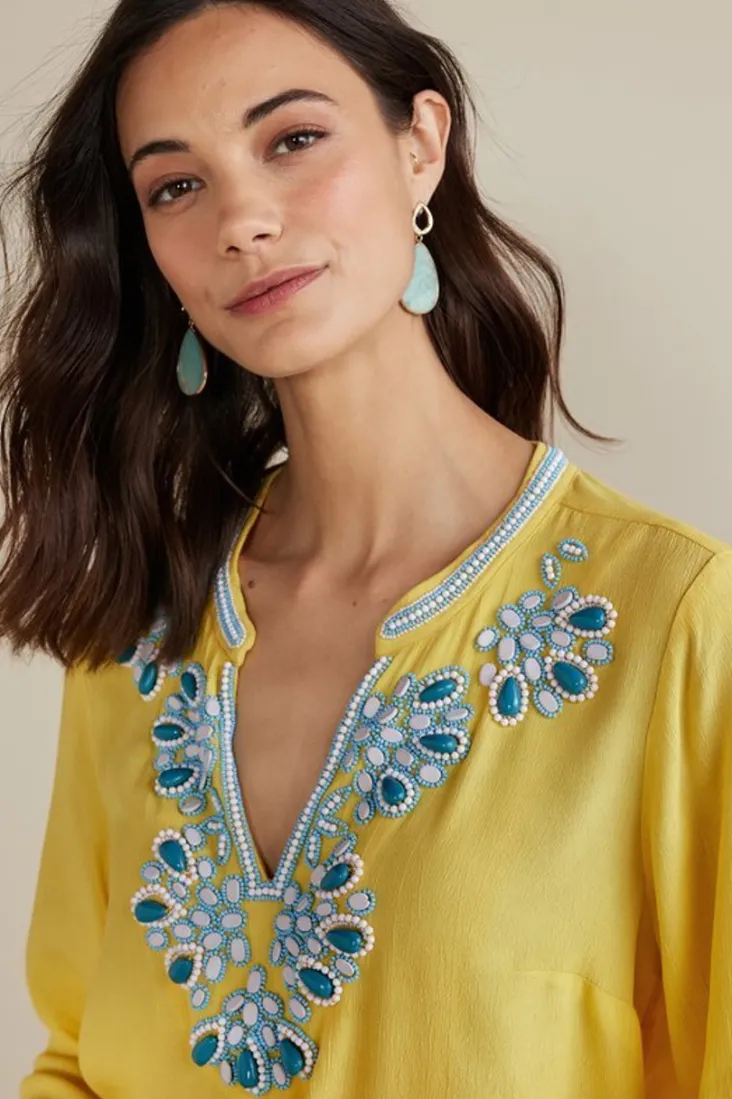 soraya_embellished_tunic_5.webp Shop Soft Surroundings Soraya Embellished Tunic Sunstruck