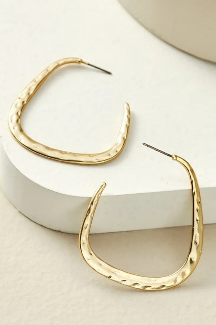 Clearance Soft Surroundings Soreli Hammered Hoop Earrings Gold