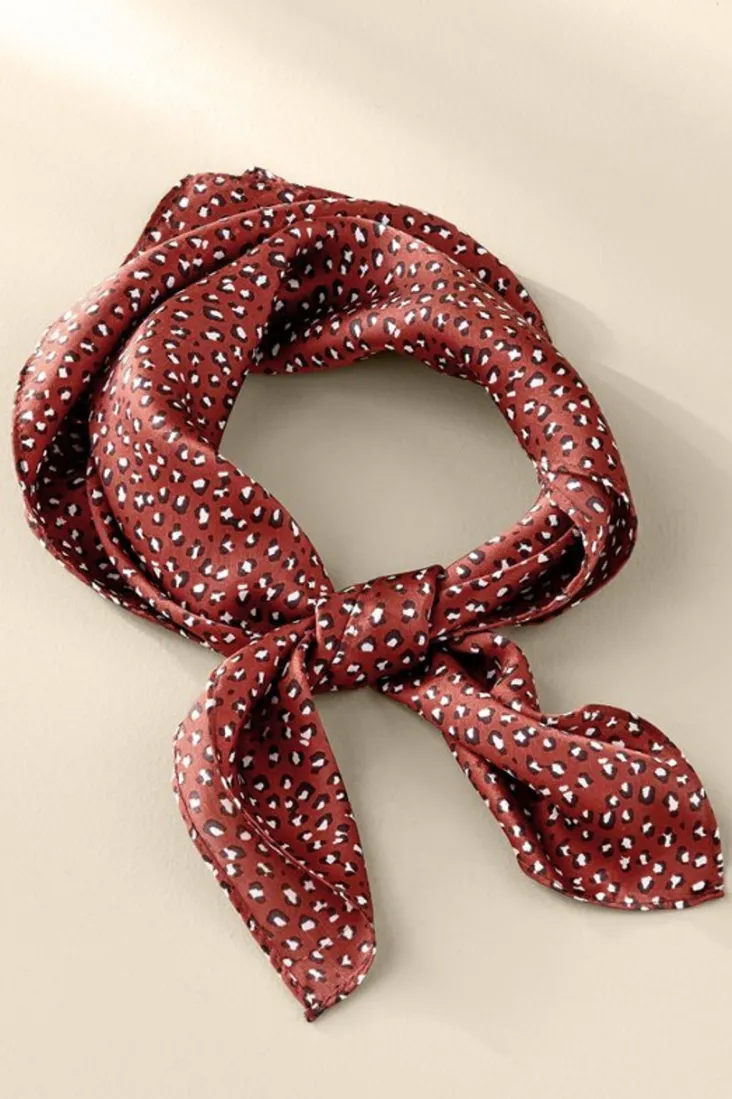Cheap Soft Surroundings Sylvia Silk Square Scarf RustMulti