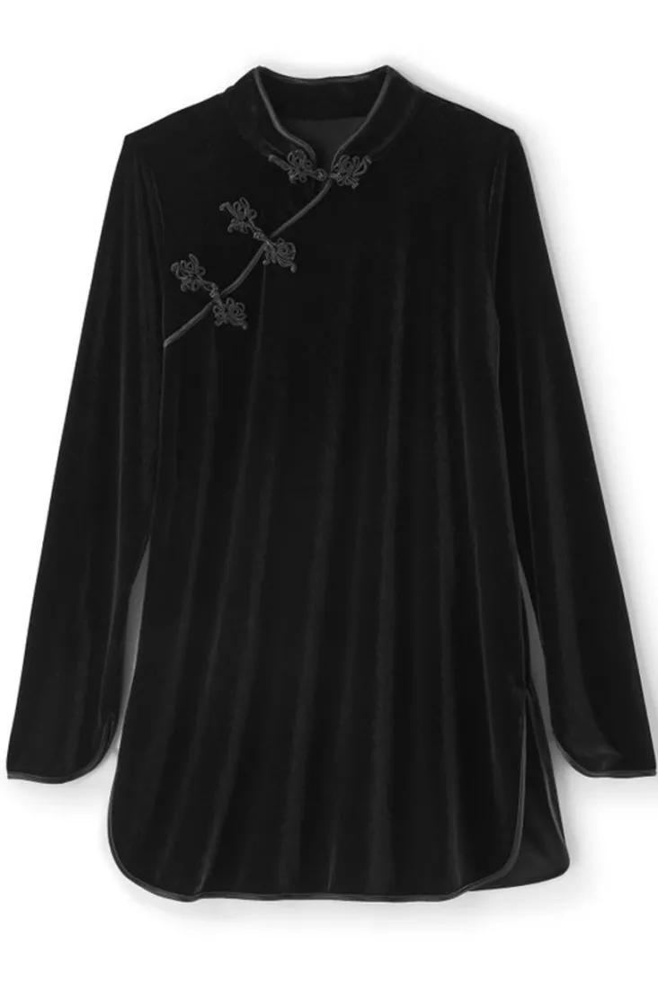 Fashion Soft Surroundings Tai Velvet Tunic Black