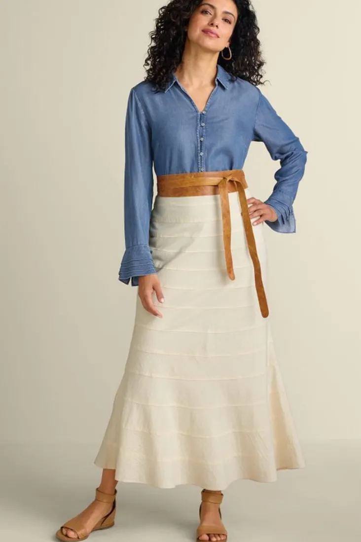 New Soft Surroundings Terah Maxi Skirt AntiqueWhite