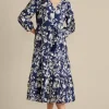 Cheap Soft Surroundings Tilda Embroidered Midi Dress Navy