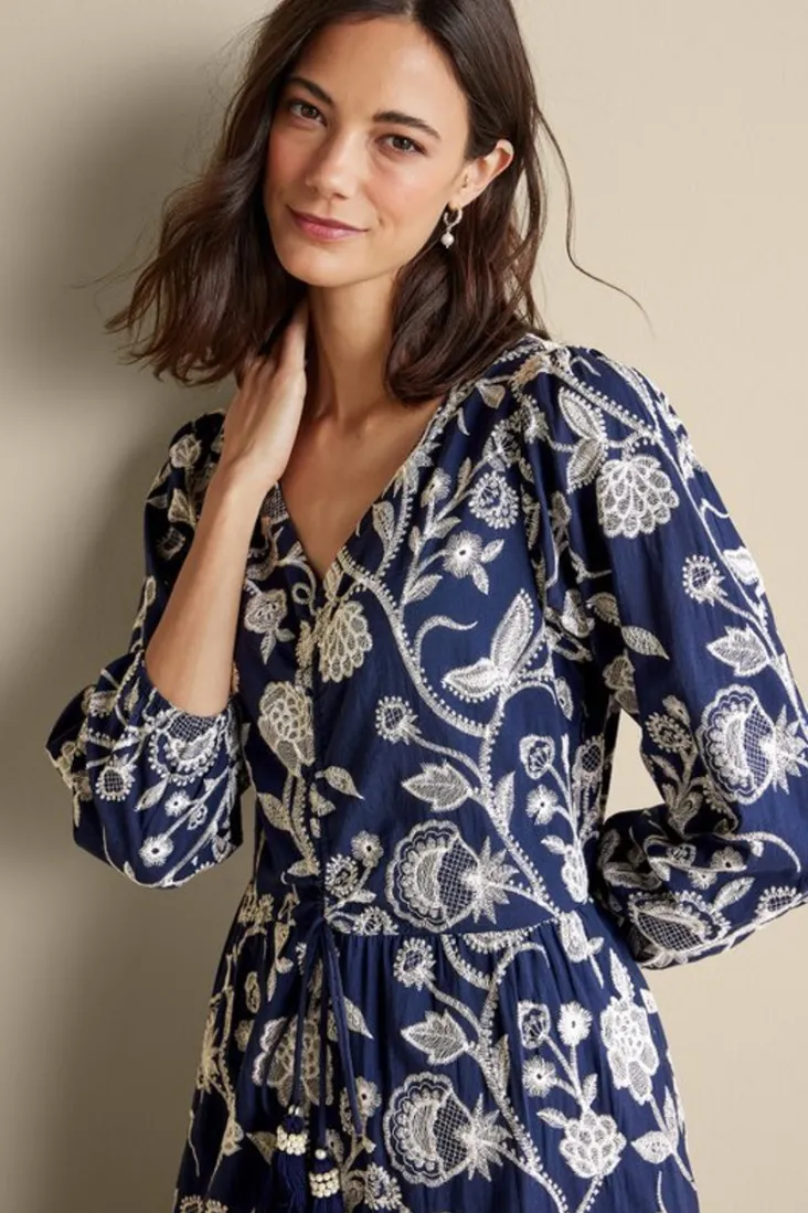 tilda_embroidered_midi_dress_5.webp Cheap Soft Surroundings Tilda Embroidered Midi Dress Navy