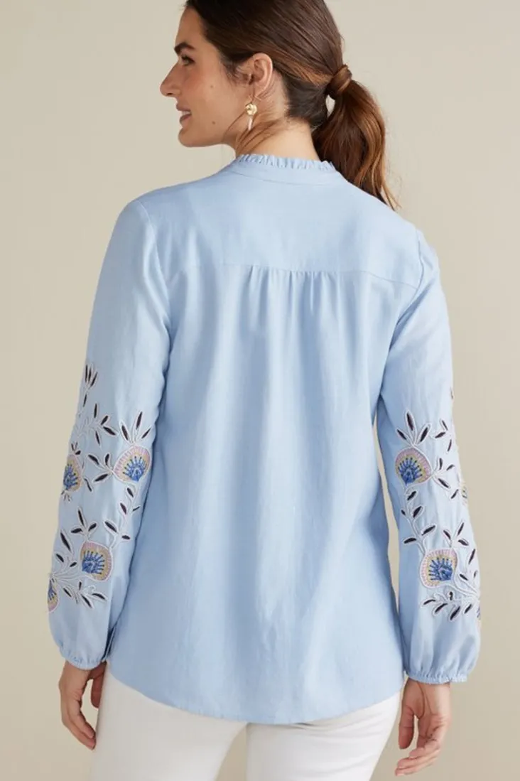 titania_embroidered_top_3.webp Store Soft Surroundings Titania Embroidered Top ChambrayBlue
