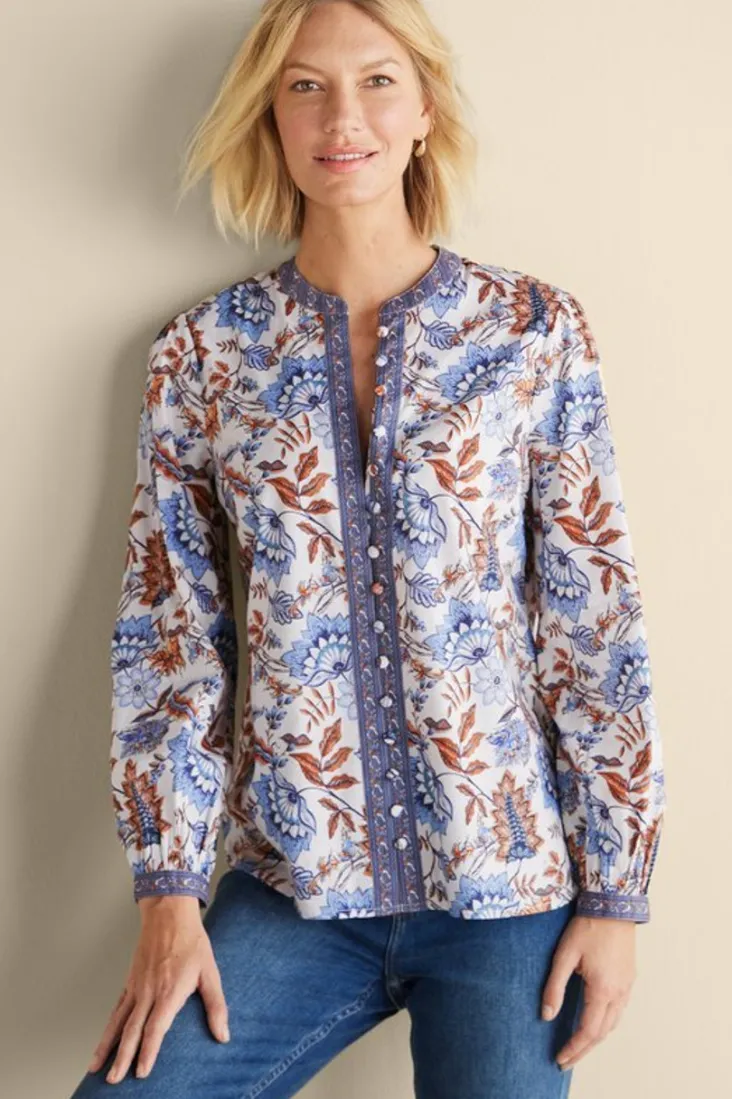 Fashion Soft Surroundings Tracy Top ChambrayCalico