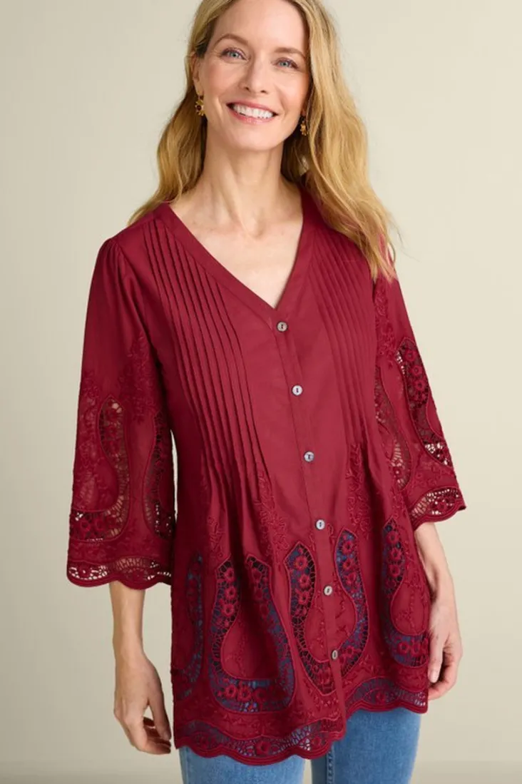 Best Sale Soft Surroundings Trella Eyelet Top