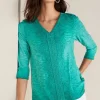 New Soft Surroundings Trevi Lace Top JewelGreen