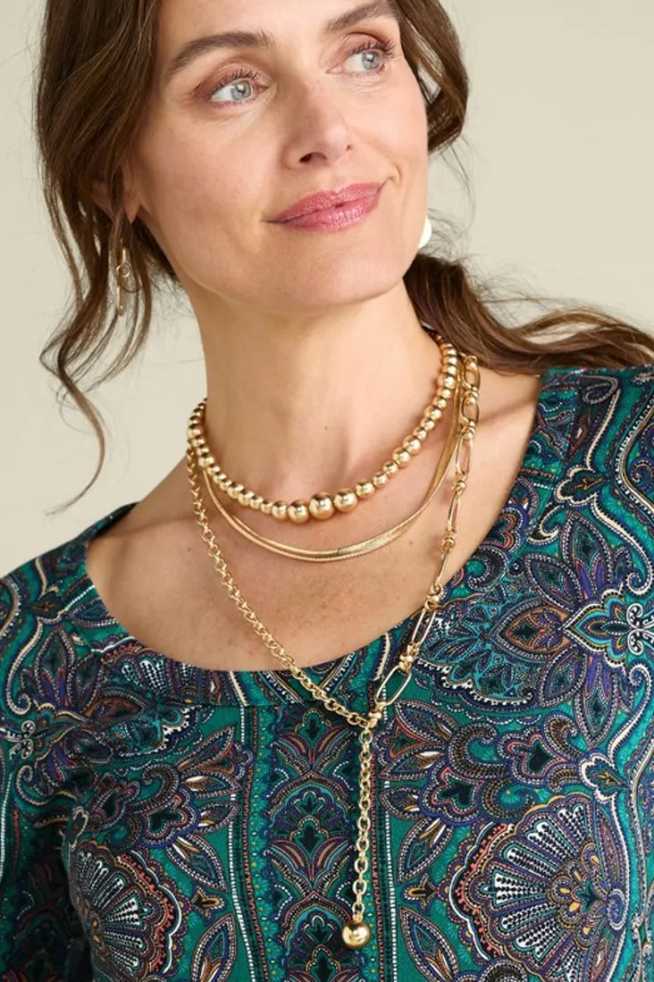 Best Soft Surroundings Triveni Necklace Set Gold