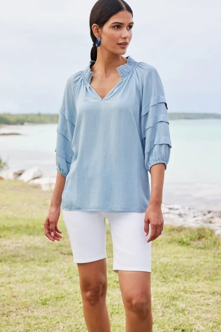 ultimate_denim_slim_leg_shorts_6.webp Shop Soft Surroundings Ultimate Denim Slim Leg Shorts TidalBlueWash