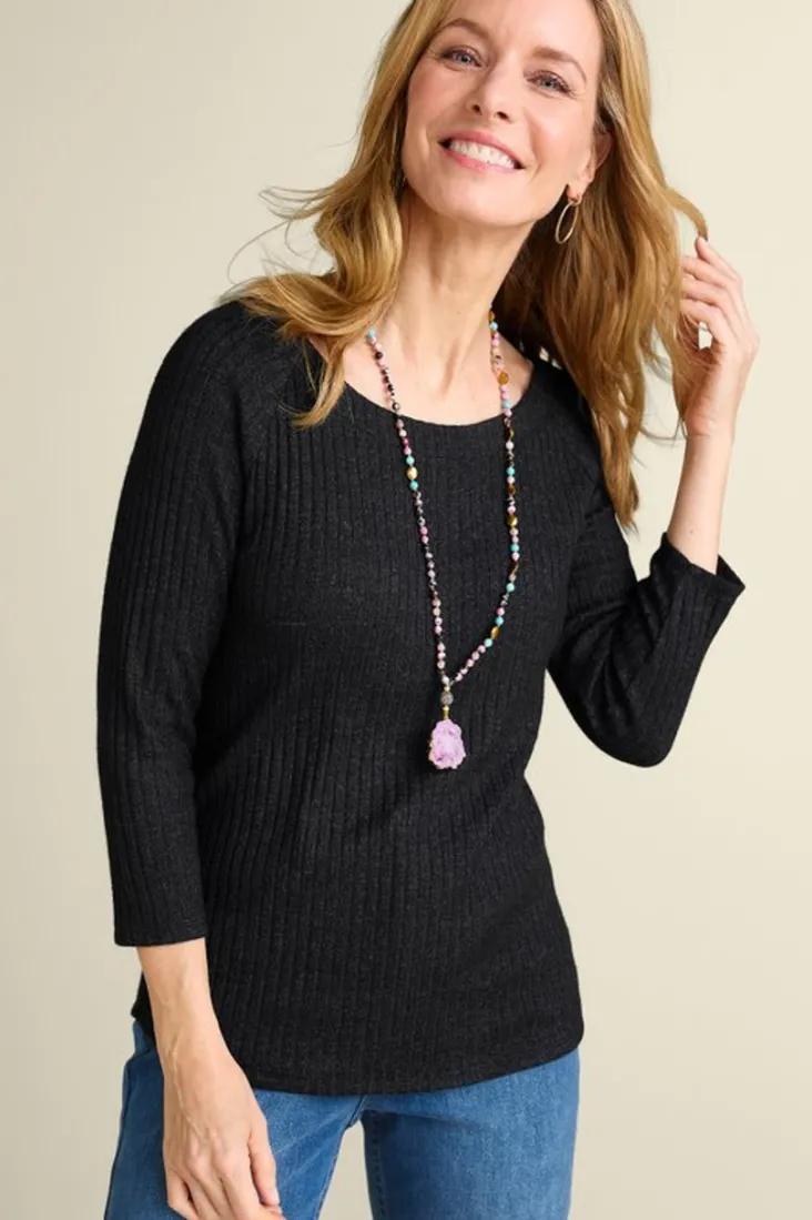 veda_rib_top_0.webp Clearance Soft Surroundings Veda Rib Top WashedBlack