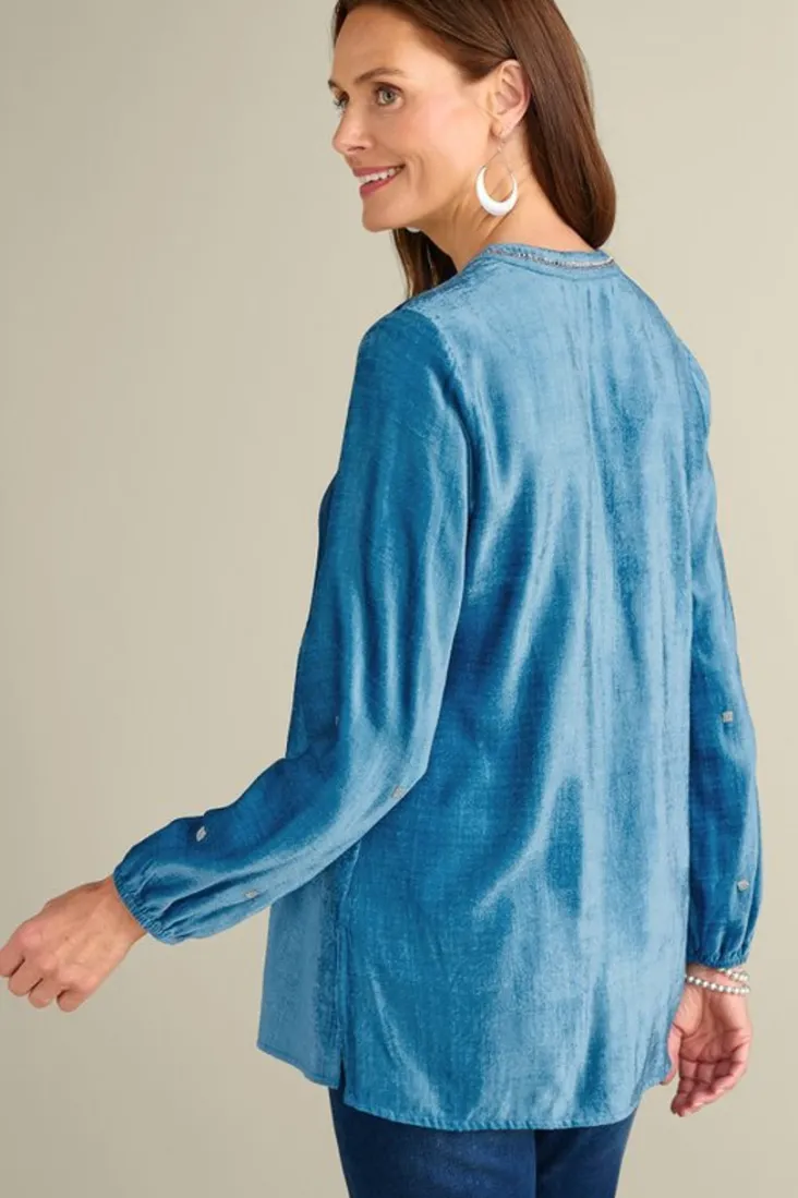verna_embellished_velvet_tunic_3.webp Discount Soft Surroundings Verna Embellished Velvet Tunic BlueSapphire