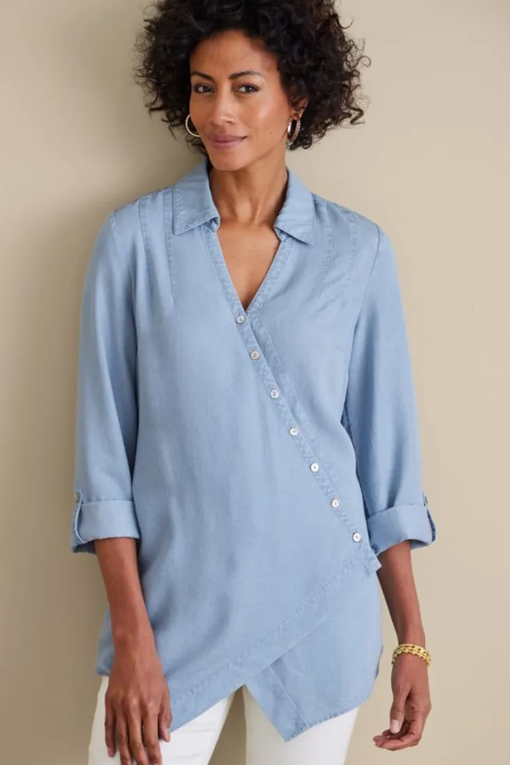 washed_tencel_tunic_14.webp Best Sale Soft Surroundings Washed Tencel™ Tunic LightWashDenim