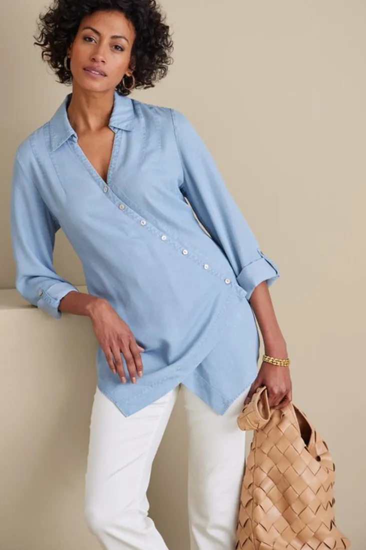 washed_tencel_tunic_33.webp Best Sale Soft Surroundings Washed Tencel™ Tunic LightWashDenim
