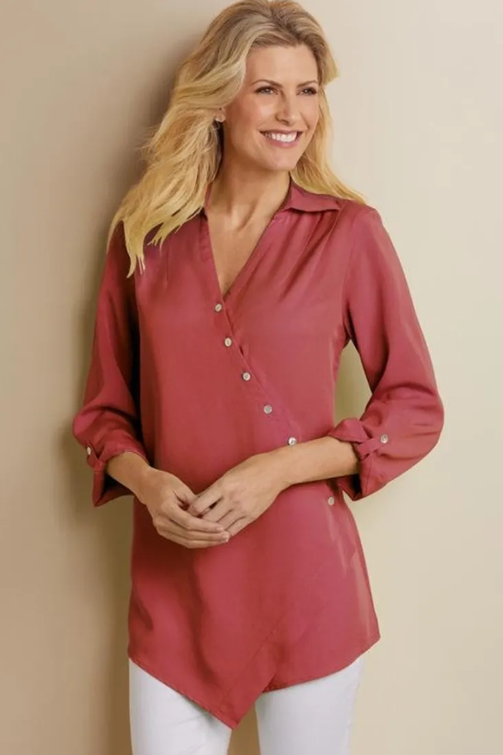 washed_tencel_tunic_41.webp Best Sale Soft Surroundings Washed Tencel™ Tunic LightWashDenim