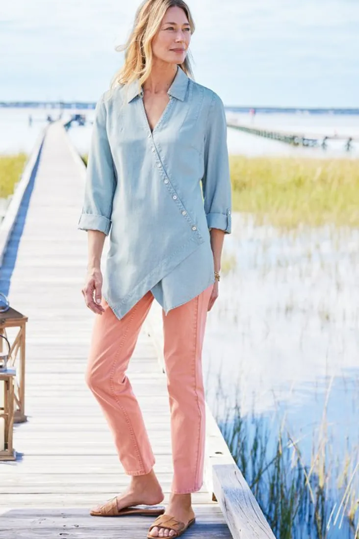 washed_tencel_tunic_59.webp Best Sale Soft Surroundings Washed Tencel™ Tunic LightWashDenim