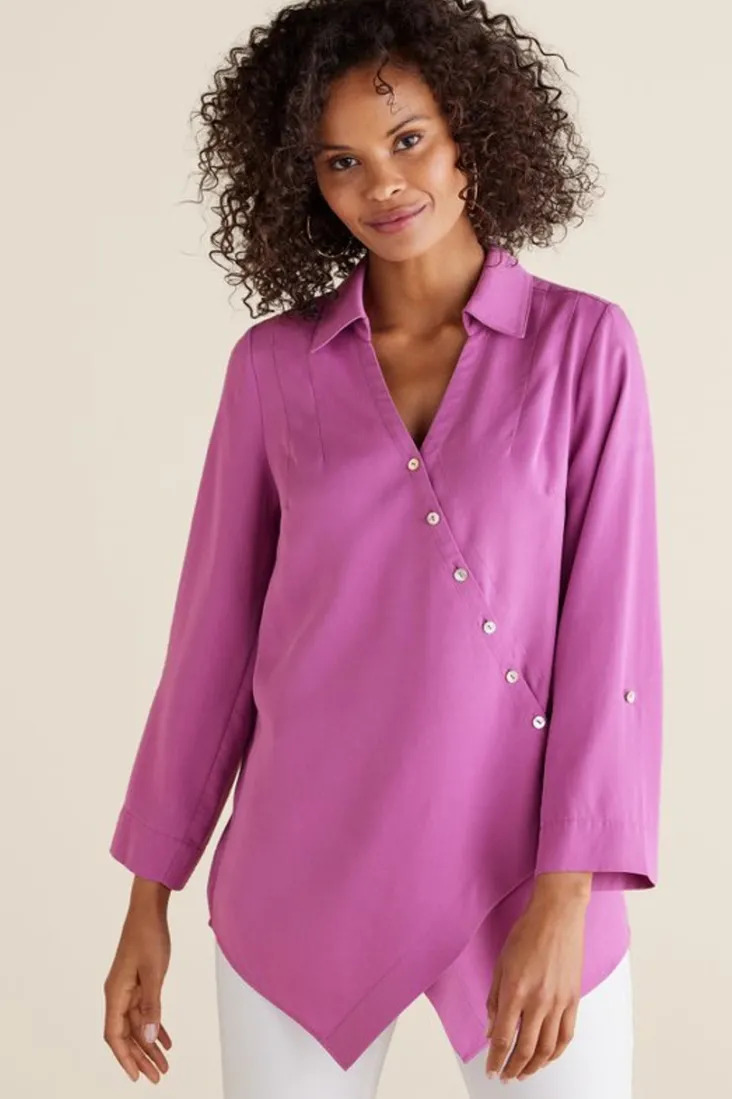 washed_tencel_tunic_88.webp Best Sale Soft Surroundings Washed Tencel™ Tunic LightWashDenim