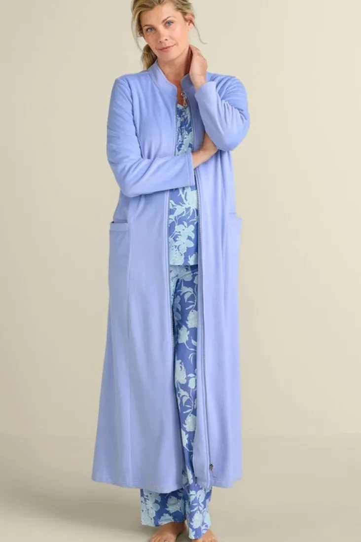 Online Soft Surroundings Zinfandel Zip Up Robe PorcelainBlue